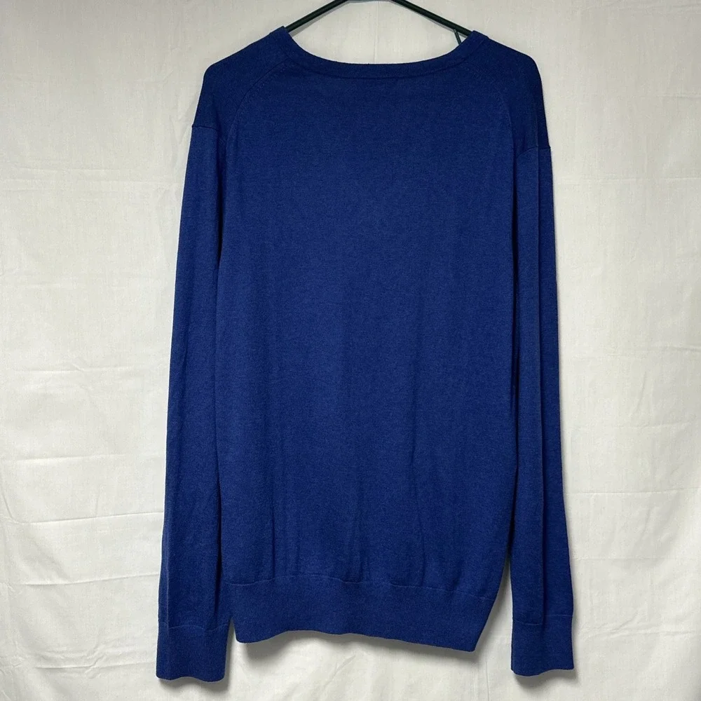 NWT Banana Republic Luxury Blend Silk Cashmere Sweater Men's XL Blue Boho Soft